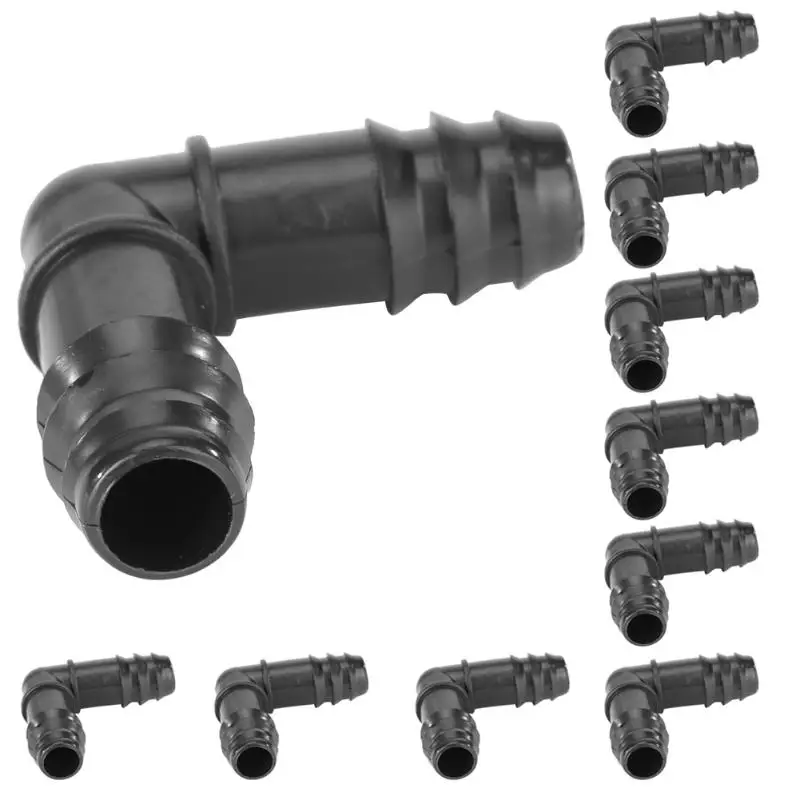 10pcs 16mm PE Tube Conveninently and Simple Installation 90 Degrees Elbow Barb Connector End Plug Micro Drip Adapter | Дом и сад