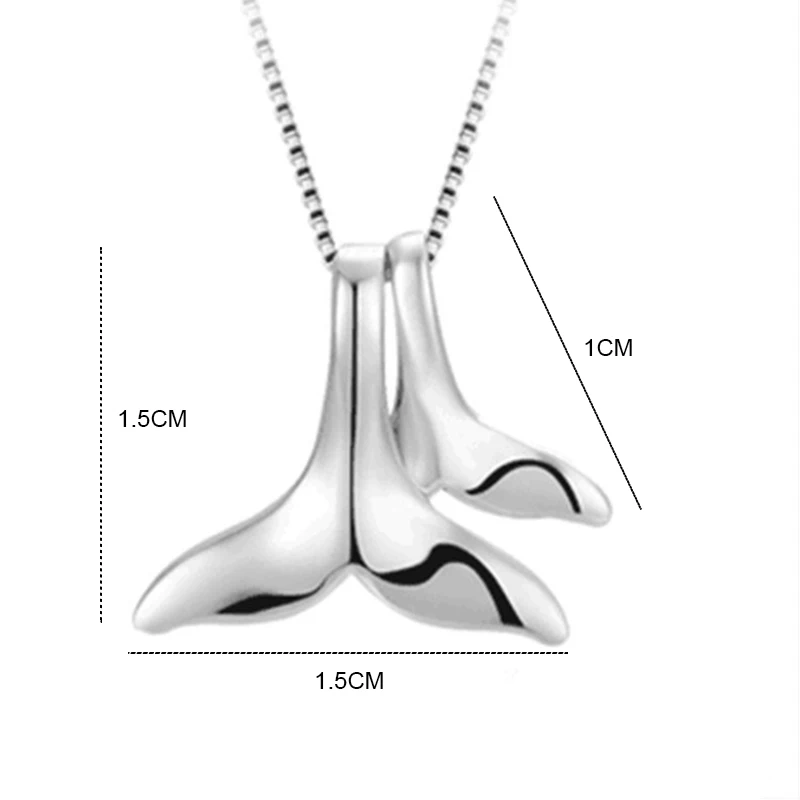 

Valentine's Day Double 925 sterling silver Mermaid Tail Necklaces For Women Girl Clavicle Chain Choker Necklace Jewelry