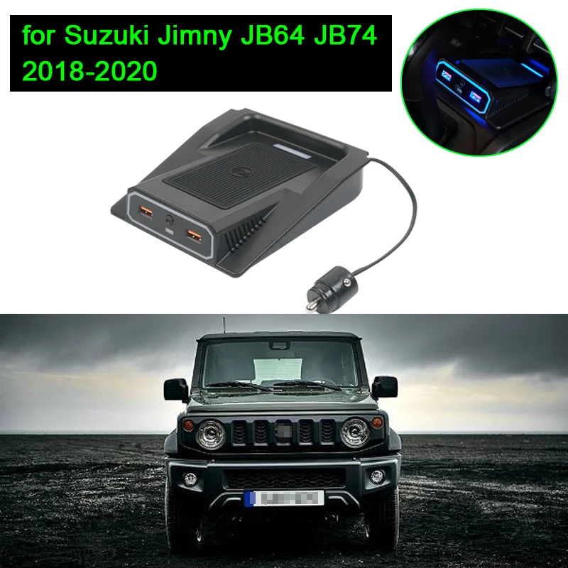 Купи Car Phone Holder Wireless Charger with 2 Ports for Suzuki Jimny JB64 JB64W JB74 JB74W 2018-2020 Dual USB Car Charger Adapter за 3,899 рублей в магазине AliExpress