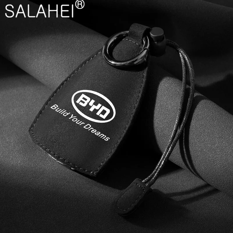 

New Suede Leather Universal Car Key Case Cover For BYD F0 F3 G6 S6 L3 F6 S8 M6 F3R S7 G3 E5 Tang Song Qin With Black Color