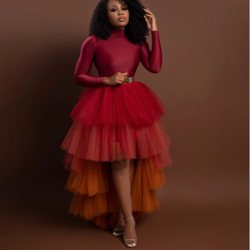 

Юбка-пачка Женская длинная, многослойная фатиновая пушистая юбка-макси под заказ, уникальная эластичная микс цветов