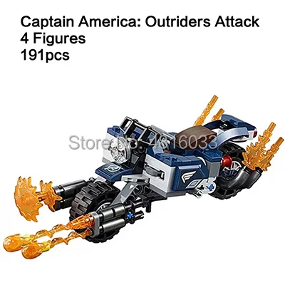 Marvel Супергерои Мстители 4 эндигра Sanctum Minifigs фигурки танос Человек-паук Доктор Стрэндж строительные кубики, детские игрушки в подарок - Цвет: Outriders Attack