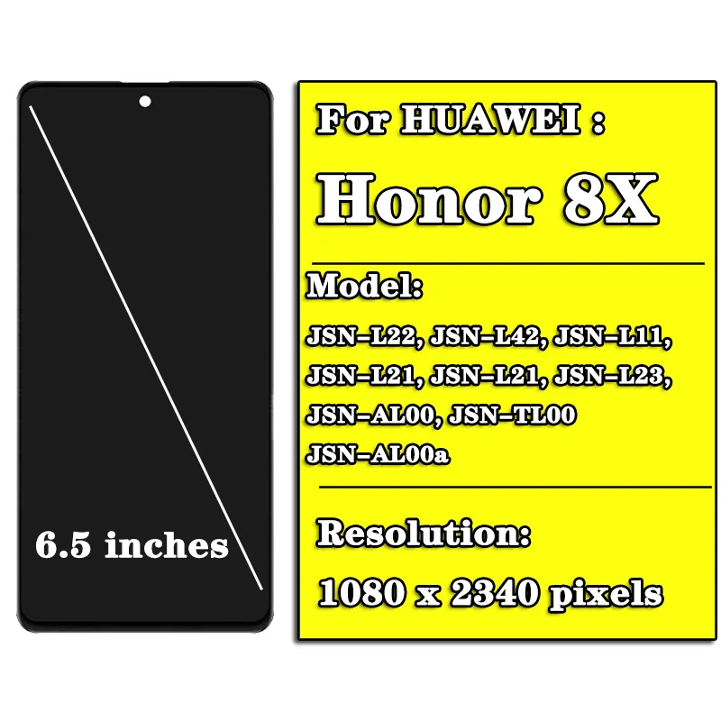 Pantalla LCD Original de 6,5 pulgadas para m&oacute;vil, montaje de digitalizador con pantalla t&aacute;ctil, reemplazo, para Huawei Honor 8X, JSN-AL00, JSN-L22, JSN-L21-4
