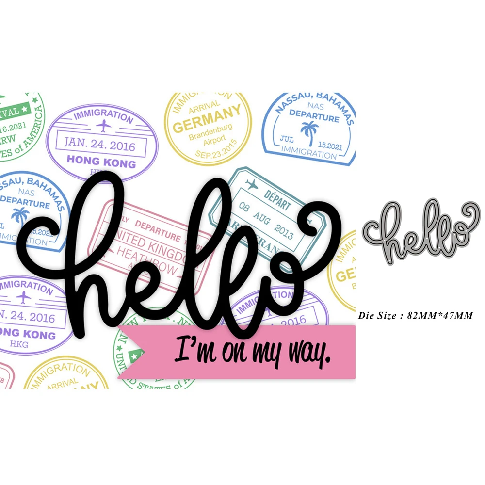 

Рамка Hello Word, новые металлические Вырубные штампы для скрапбукинга 2021, края без штампов, трафареты, ремесла, декоративные формы, резак для бу...