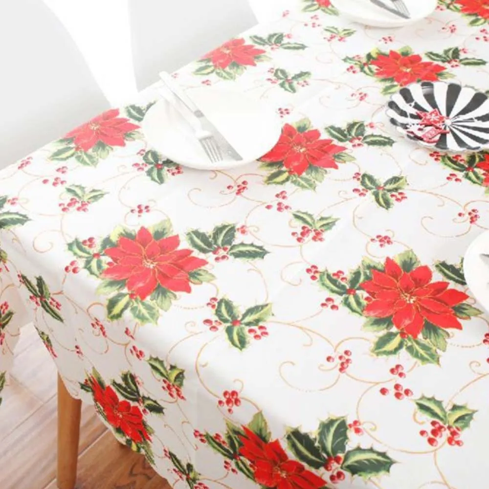 Новая 3D скатерть Рождественская елка Новогодний фейерверк Водонепроницаемая