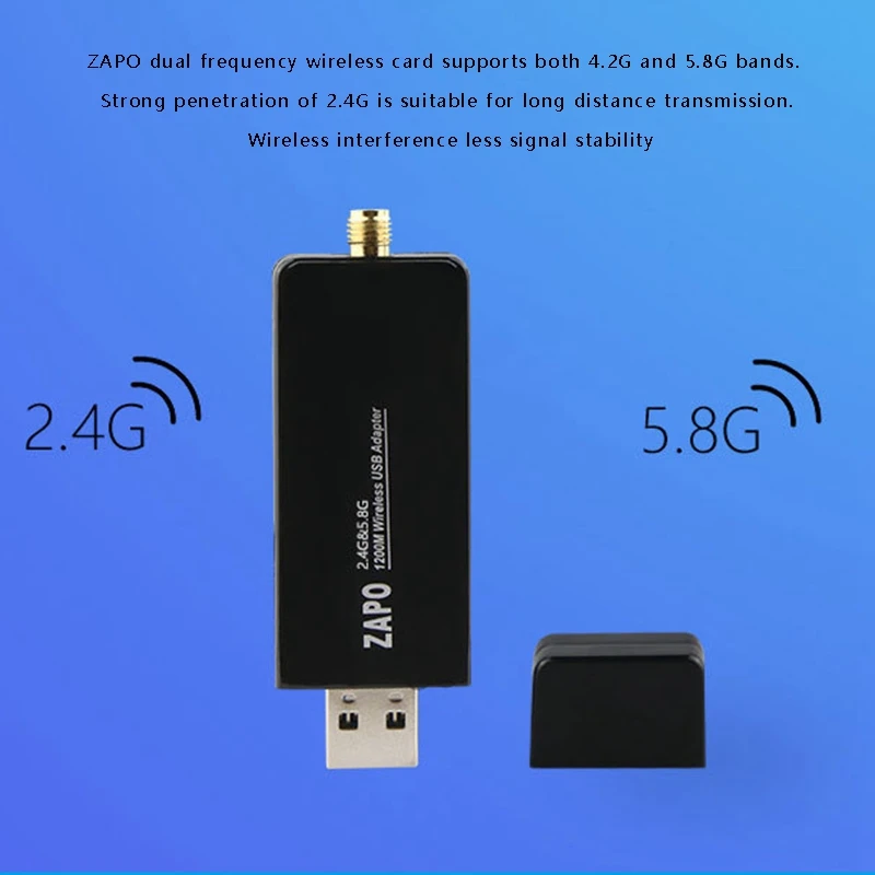 W50L 5DB RTL8812BU 1200M гигабитная беспроводная сетевая карта портативный двухчастотный