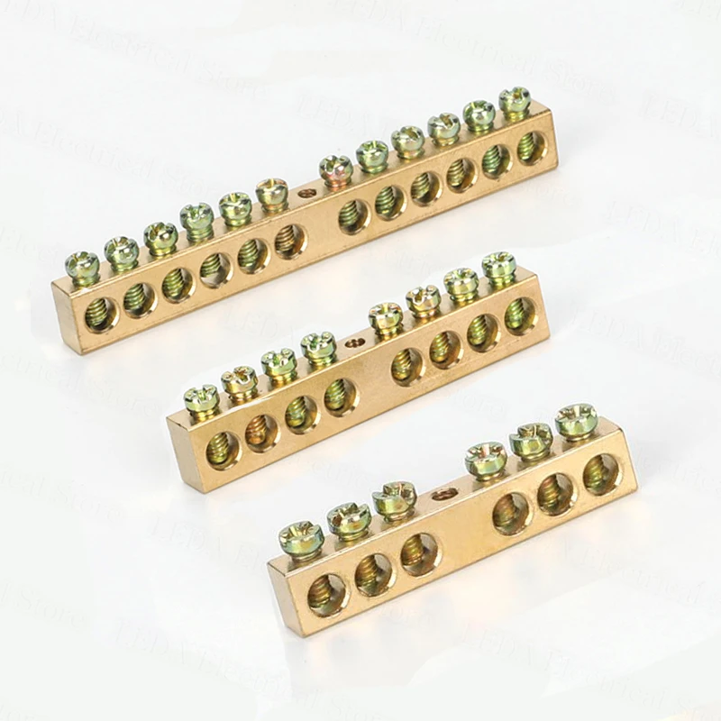 

1Pcs 6*9/8*12 series Distribution box rail type connection copper bar copper terminal strip wiring block flame retardant plastic