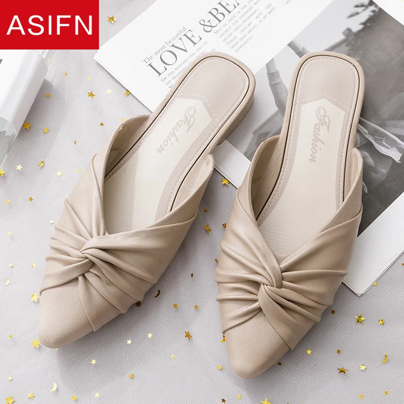 

Сандалии ASIFN женские на плоской подошве, Модные Босоножки на каблуке 2,5 см, однотонные Нескользящие, для дома для купания, летняя простая обу...