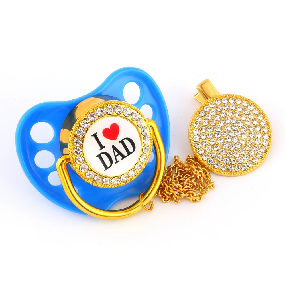 Роскошная блестящая Соска с зажимом на цепочке для новорожденных мальчиков и