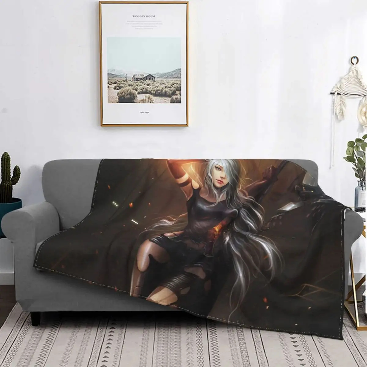 

Manta de juego A2 Nier Automata Ps4, colcha a cuadros, cubierta de cama, colcha para Picnic, 150
