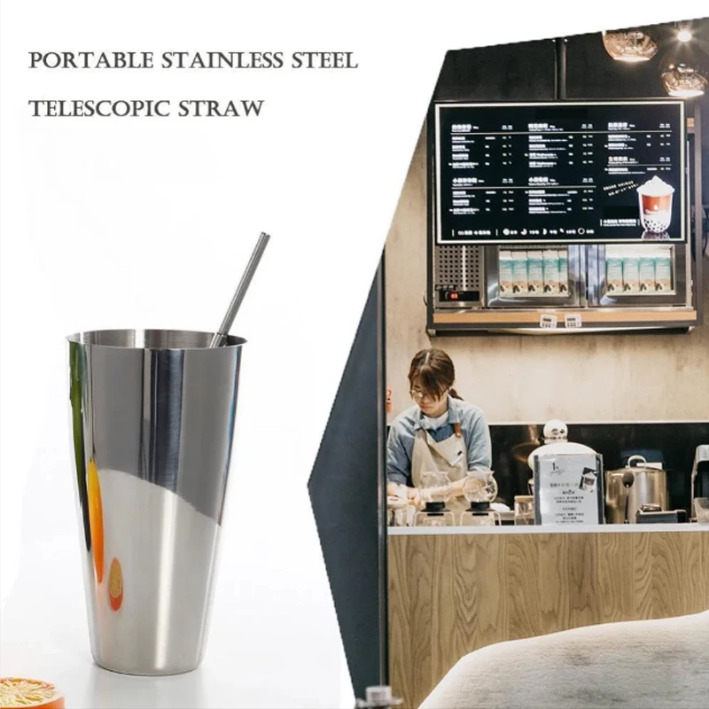 Переносная телескопическая соломинка для питья из нержавеющей стали YCOO