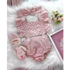 Милые комбинезоны FOCUSNORM для новорожденных девочек, повязка на голову, 2 шт., с принтом в горошек, с оборками, с коротким рукавом, с открытой спиной, комбинезоны 0-24 мес.