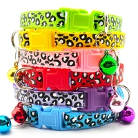 cute leopard pattern cute cat collar adjustable puppy chihuahua necklace safety buckle pets kitten rabbits bow tie supplies