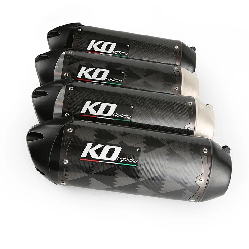 

Universal 38-51mm Motorcycle Exhaust Muffler Pipe Carbon Fiber Rear Escape with Removable DB Killer Catalyst Dirt Bike Scooter