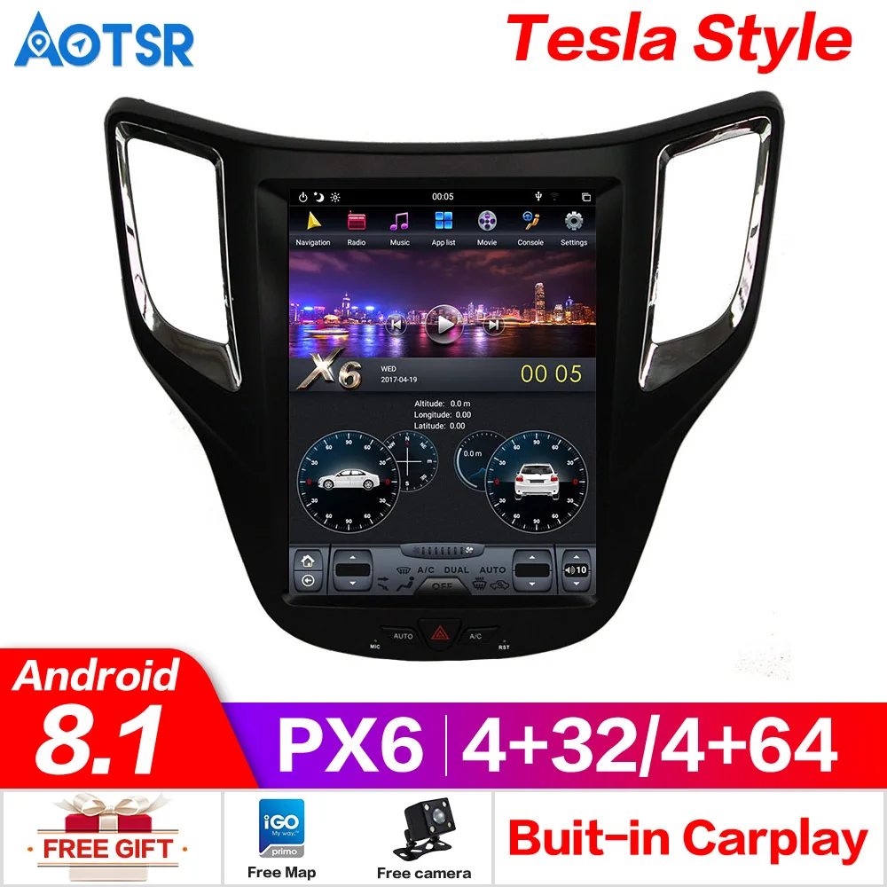 Автомобильный DVD-плеер в стиле Tesla px6 Android 8 1 4 + 64 ГБ GPS-навигация для Changan CS35