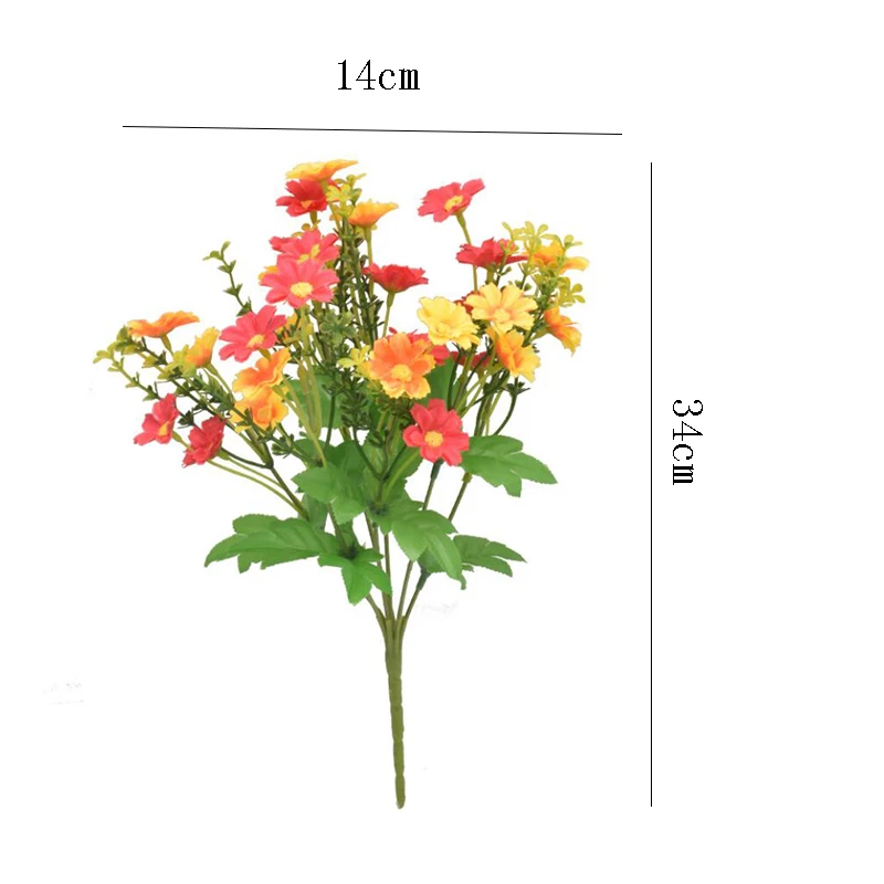 

28 Heads/1pcs Silk Daisy Bride Bouquet For Christmas Home Wedding New Year Decoration Fake Plants Artificial Flowers