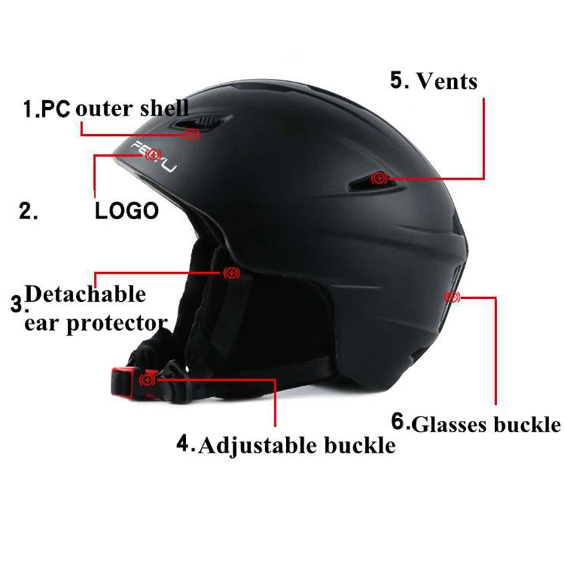 Цельно Отлитый лыжный шлем для мужчин и женщин мужской защитный катания на