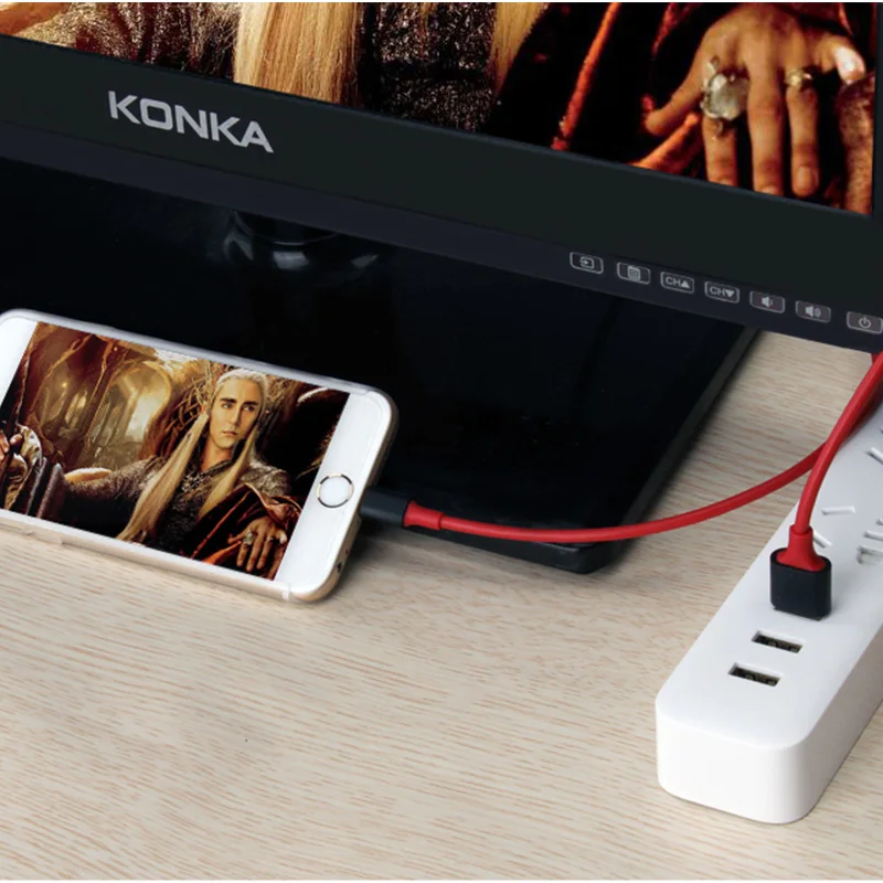 Для iPhone iPad Lightning и зарядным устройством USB к HDMI адаптер конвертер кабель HDTV 1080P ТВ