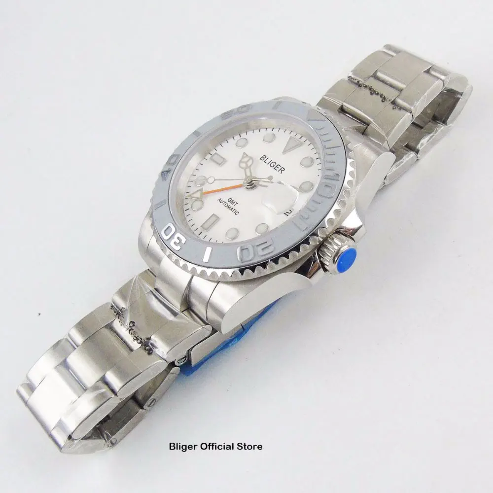 Механические Автоматические Мужские часы 40 мм функция GMT светящийся циферблат |