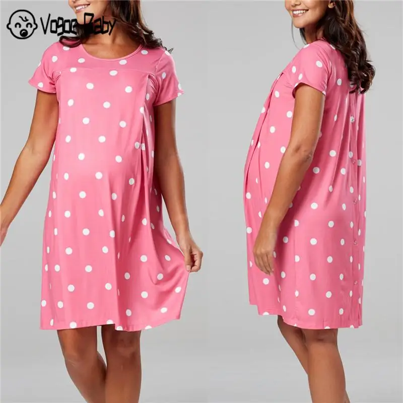 Пижама для беременных ночная рубашка платье грудного вскармливания кормящих