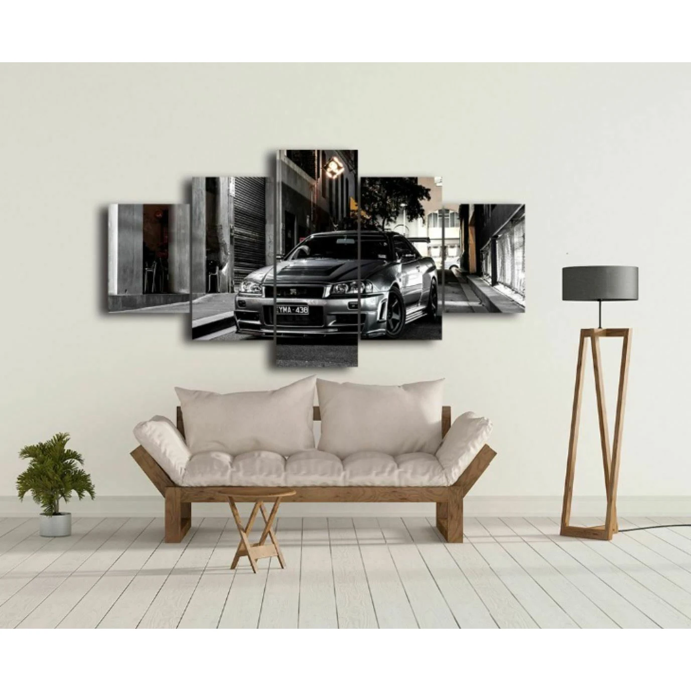 Нет рамы Полотно 5 шт. Ниссан Скайлайн Gtr Машина Уличные стены Постеры Картины для домашнего декора Аксессуары для гостиной.