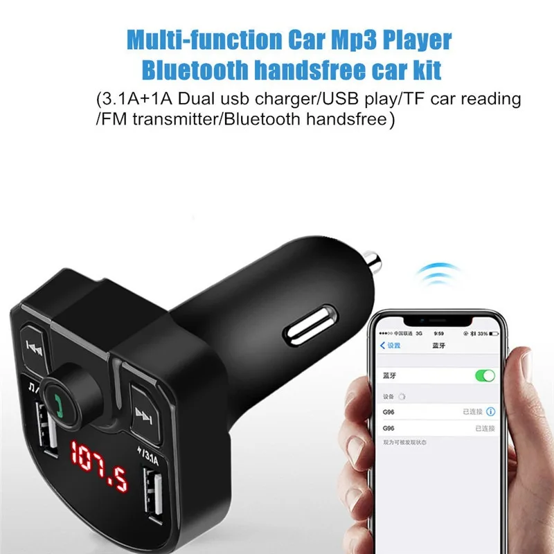 Bluetooth FM трансмиттер USB Aux модулятор автомобильный комплект громкой связи аудио mp3
