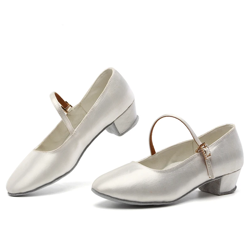 DKZSYIM Moder/Standard Dance Shoes Women Satin  Ballroom Dance Shoes Soft sole Party Dance Shoes Women For Girls Ladies Low Heel