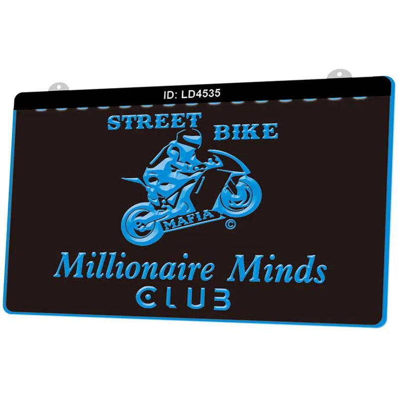 LD4535 уличный велосипед Mafia Millionaire Minds Club новый 3D гравировальный светодиодный