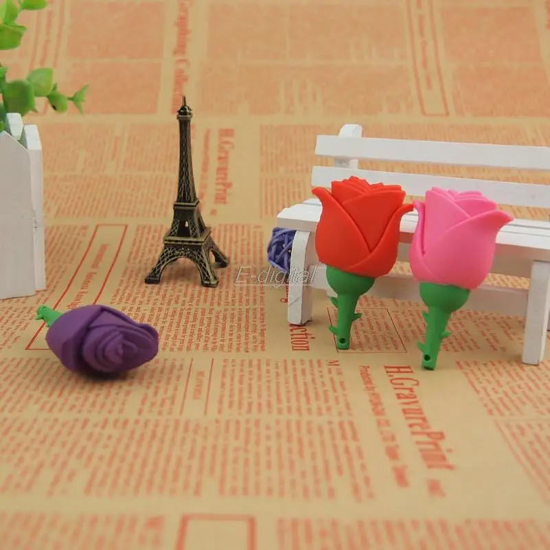 Новый дизайн Розовый цветок USB флэш накопитель милый usb 32 Гб 64 128 МБ флеш диск 2 0