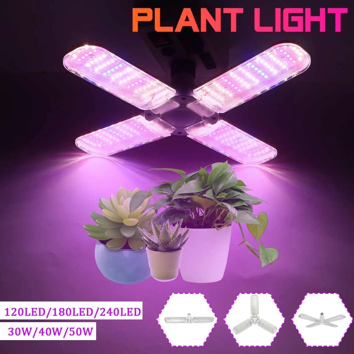 

50W 40W 30W 240 LED Grow Light Growing Lamps Phyto Lamp Full Spectrum 110V-265V For Indoor Plants Seedlings Flower Grow Box