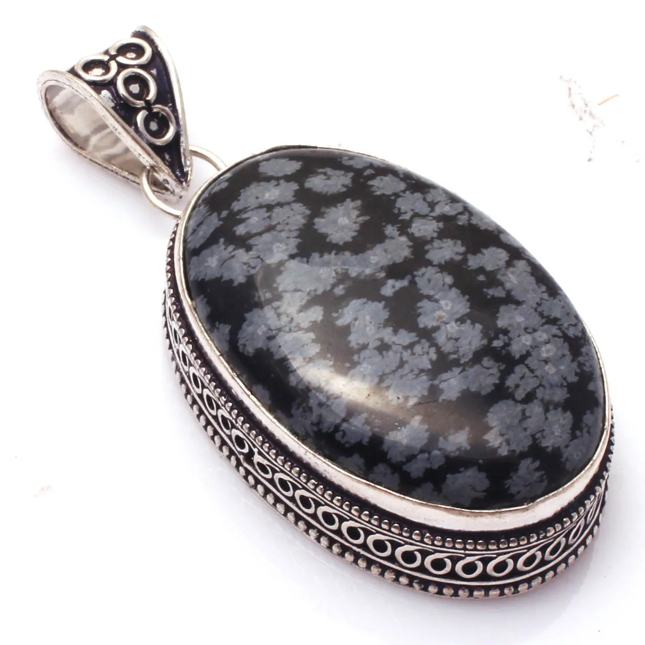 

Подлинный обсидиановый кулон в виде снежинки ручной работы, женский подарок, ювелирные изделия, 60 мм, P10183