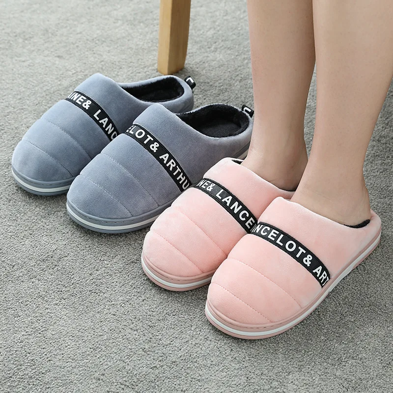 Новинка 2019 года хлопковые тапочки женские зимние домашние на толстой подошве