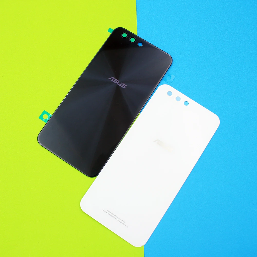 original for asus zenfone 4 ze554kl z01kd back battery cover real glass housing panel case asus ze554kl mobile phone parts logo free global shipping