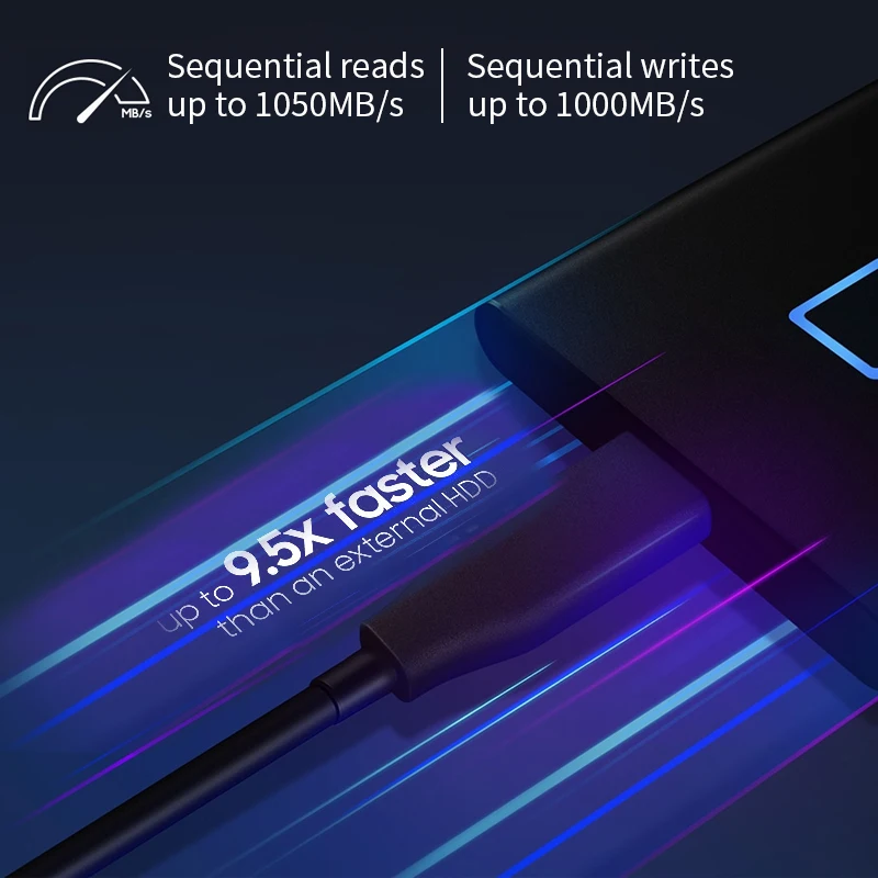Портативный SSD накопитель Samsung T7 с сенсорным интерфейсом внешний USB 500 Gen2 на ТБ ГБ