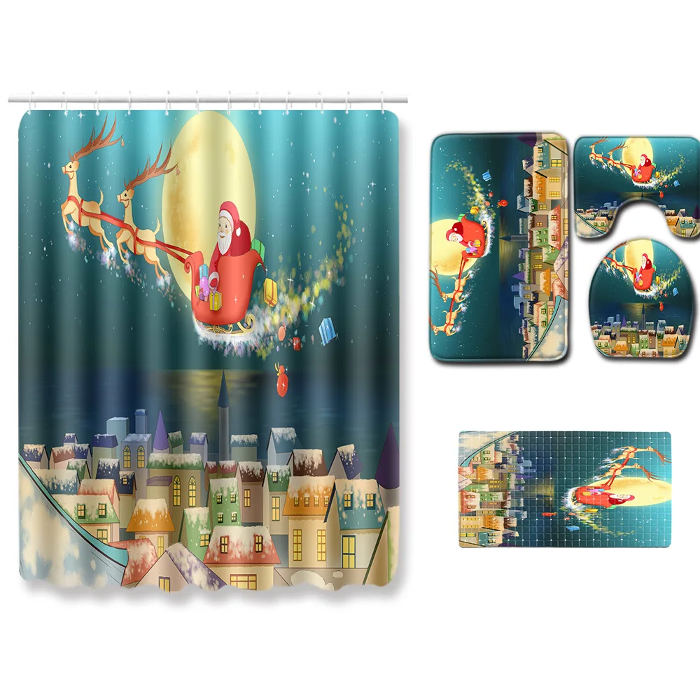 Набор ковриков для ванной комнаты набор туалета занавеска душа нескользящих