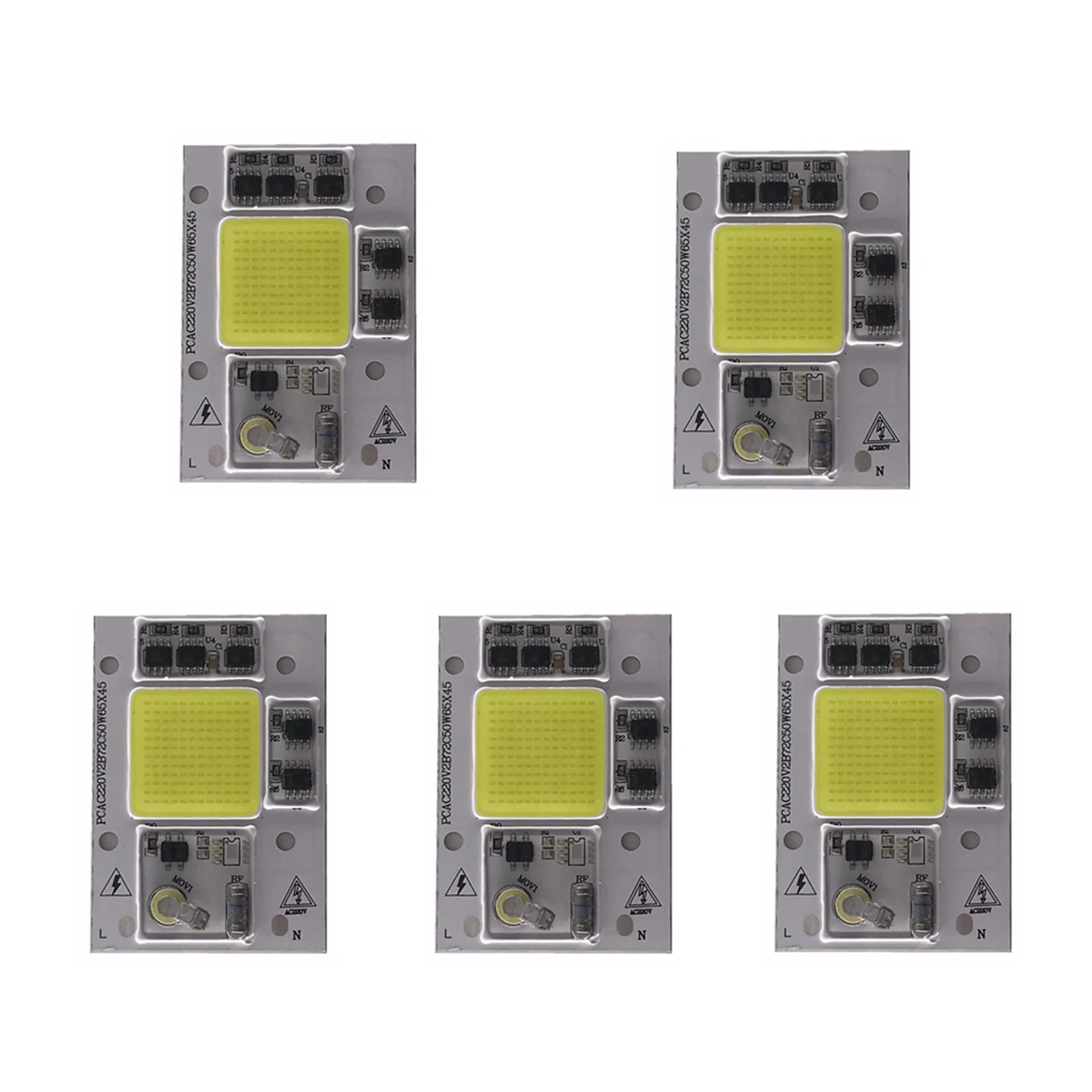 

5pcs 65x45mm AC 220V 50W COB LED Bulb Dimmable LED Chip 6000-6500K