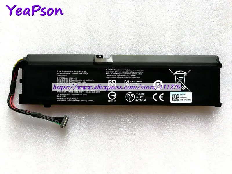 Yeapson 15 4 в 4221 мАч Подлинная модель Аккумулятор для ноутбука 4ICP5/46/108 Razer Blade базовая