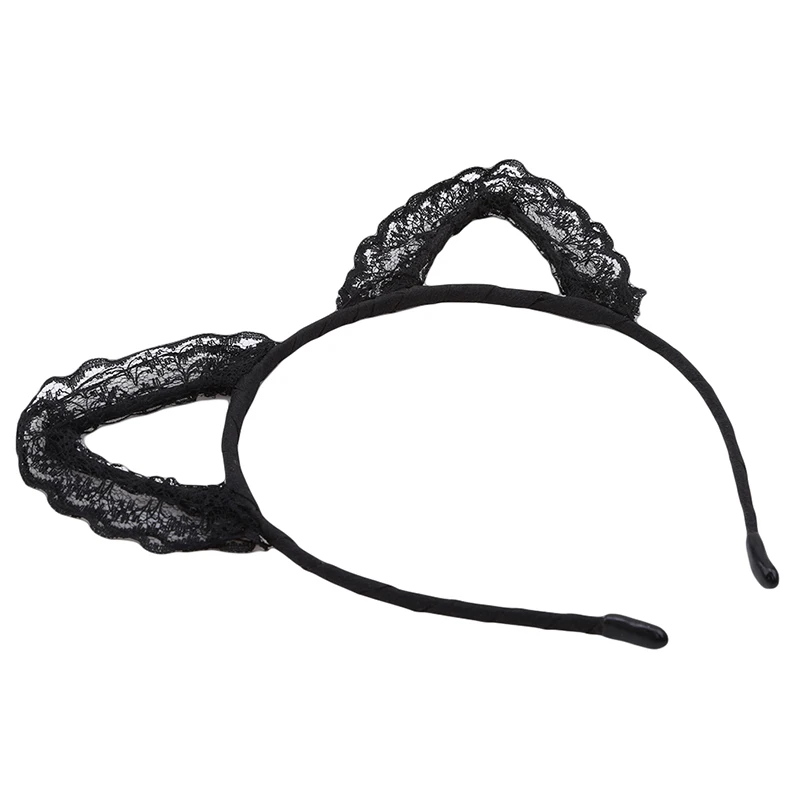 

Sexy Black Lace Cat Ear Hairbands For Women Head Party Halloween Girls Hairband Headwear Hair Accessories
