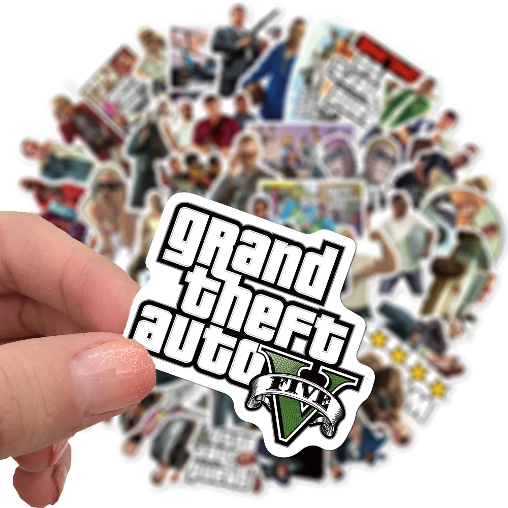 103050pcs game gta stickers graffiti travel luggage guitar laptop bike waterproof cool classic stickers decal joke for kid toy free global shipping