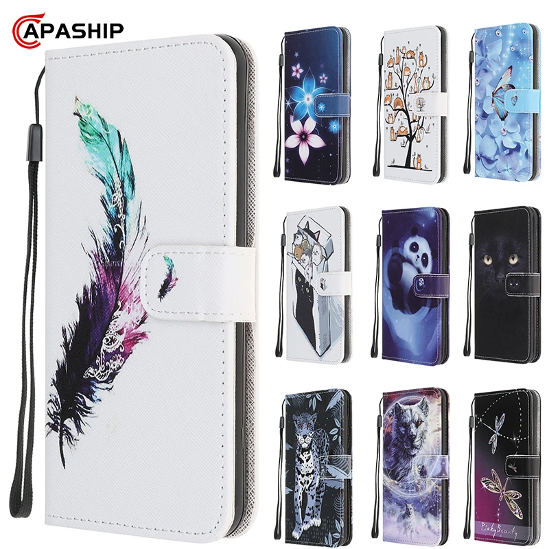 Магнитный кожаный чехол книжка с 3D мультяшным животным для Huawei P40 lite Pro P40lite E P40Pro