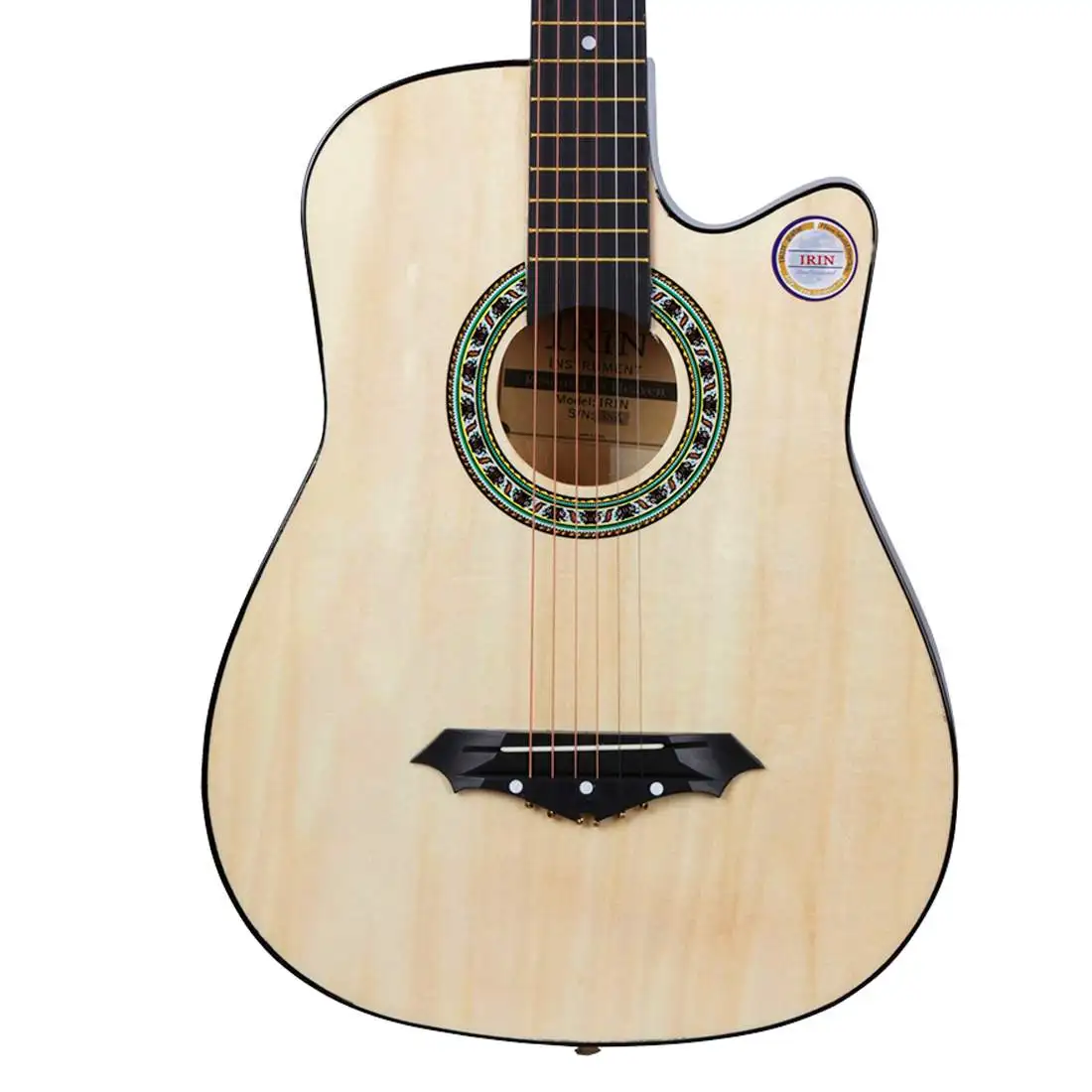 Wood color 38 дюймов гитара акустическая народная гитара для начинающих 6 струн липа классический струнный инструмент для начинающих - Цвет: Wood color