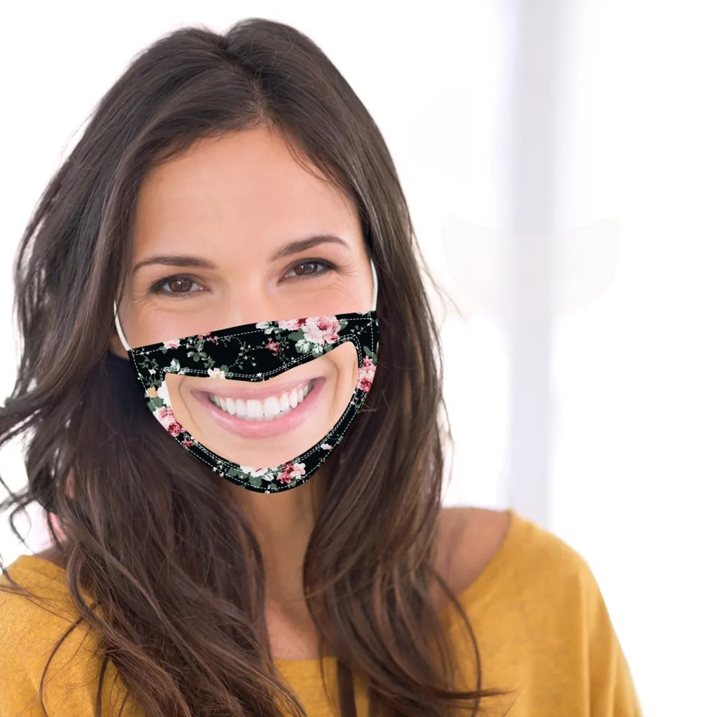 Маски для лица с принтом и прозрачным окном маски глухих плохих людей|Женские