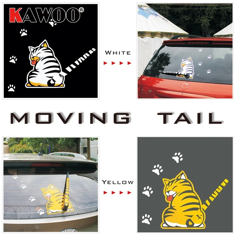 Водостойкая автомобильная наклейка KAWOO забавные мультипликационные наклейки с