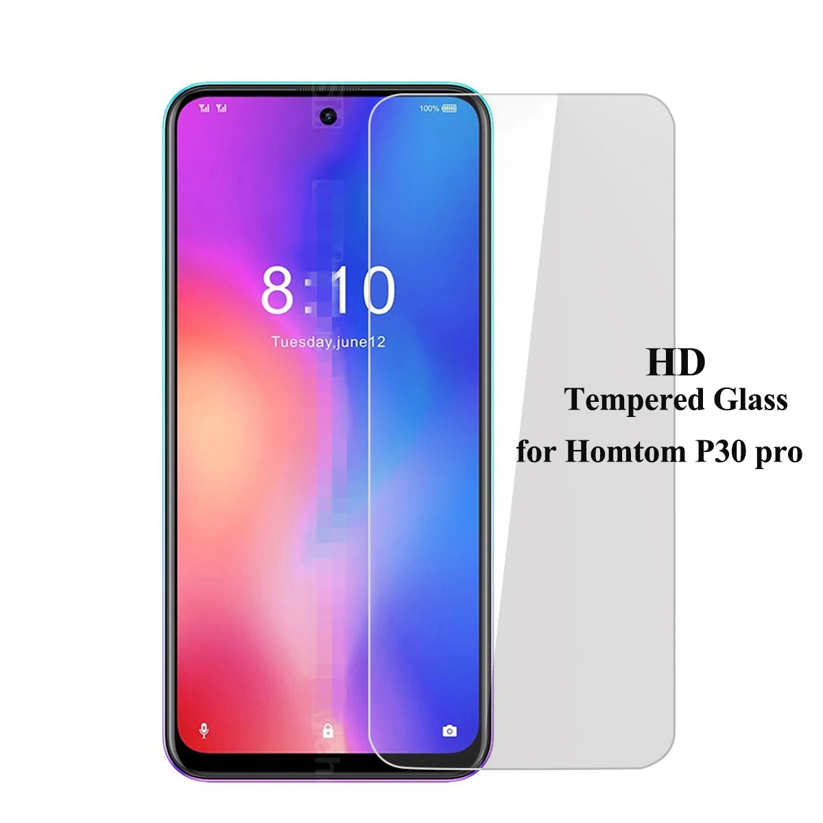 

2.5D Full Cover Tempered Glass for Homtom P30 pro Phone HD Screen Protector for Homtom P30pro Protective Front Film Clear 9H