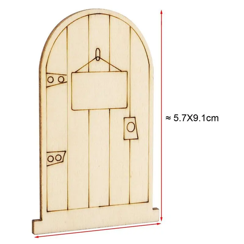 Набор из 25 деревянных дверей Феи эльфа с лазерной огранкой неокрашенные