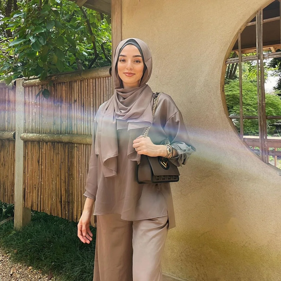 Женское платье из двух частей Eid Mubarek Abaya Турция хиджаб Caftan caftans мусульманские