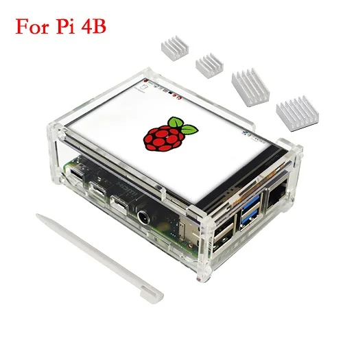 Raspberry Pi 4 сенсорный экран 3,5 дюймов TFT дисплей 480*320 ЖК-монитор с акриловым корпусом алюминиевый радиатор для Raspberry Pi 3 3B - Цвет: for Pi 4B
