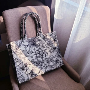 JIOMAY Luxury Designer Handbag Brand Top Handle Bags for Women Jacquard Embroidery Shopper Beach Bag