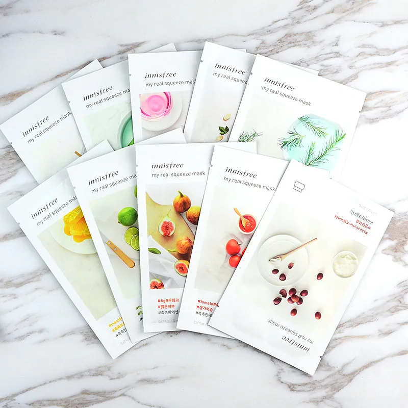 Innisfree It's Real Squeeze Mask увлажняющая маска с контролем жирности, Антивозрастная гладкая кожа, Корейская косметическая маска для лица