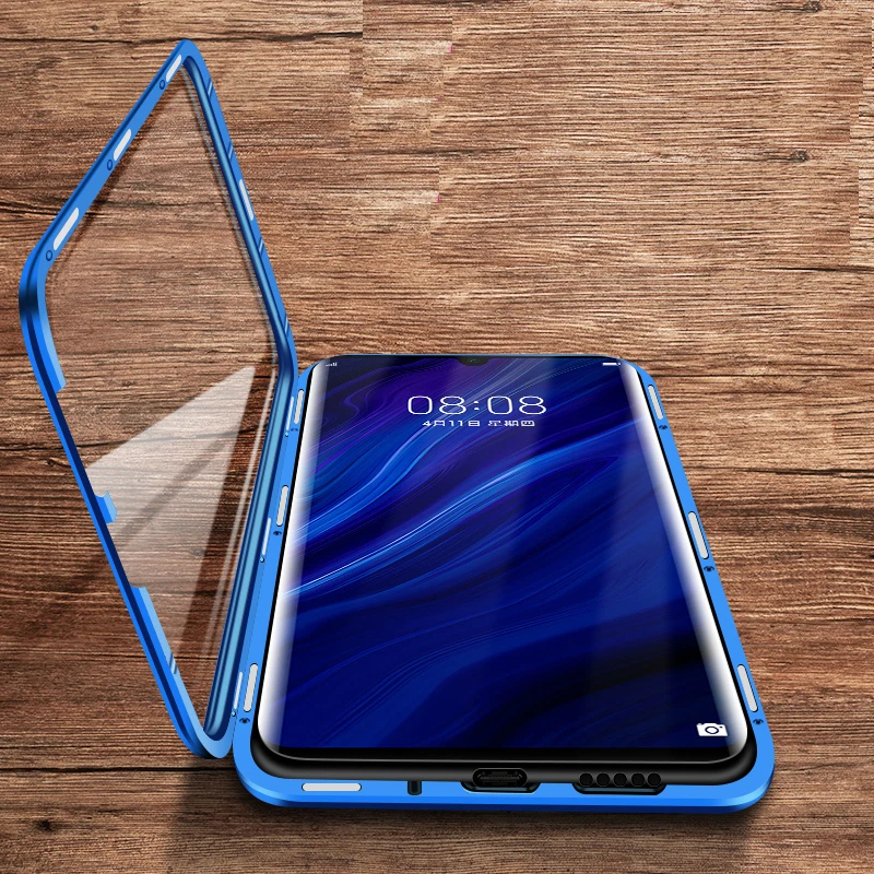 Магнитный чехол для Samsung Galaxy A9 2018 со встроенным стеклом магнитный адсорбционный
